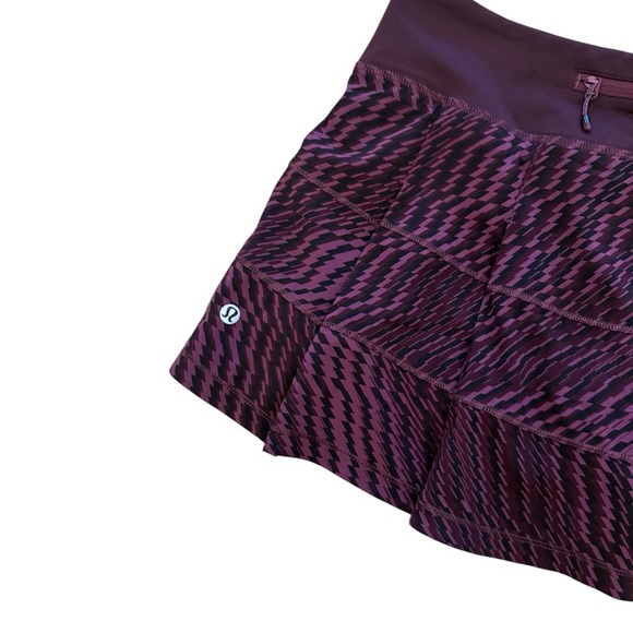 Lululemon Athletica Pace Rival Purple Patterned Skirt With Shorts Like New - Picture 6 of 8